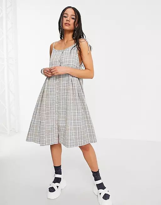 Sister Jane Merry Go Round check mini dress in grey | ASOS (Global)