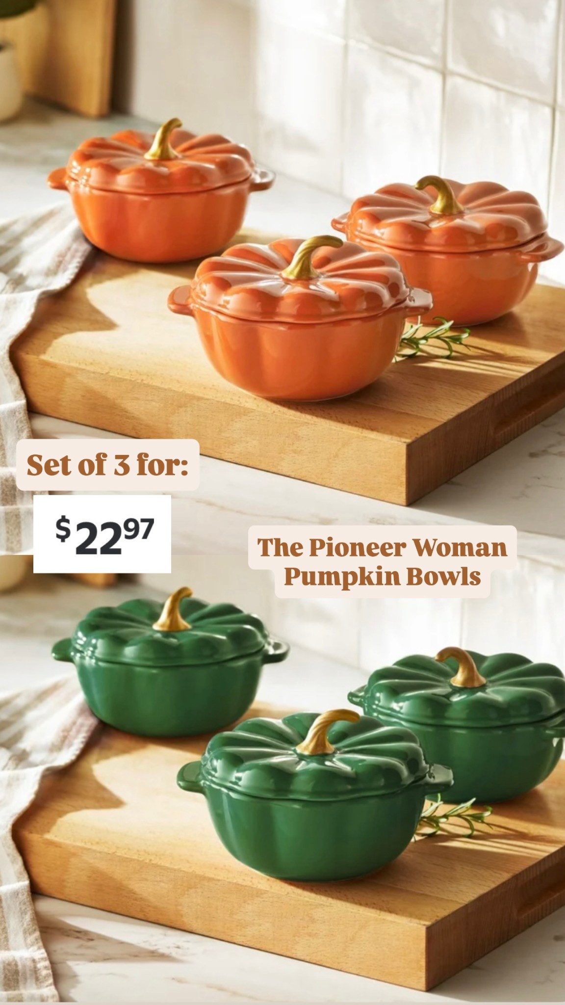 Pumpkin bowls. Fall bakeware. The pioneer woman. Walmart finds 