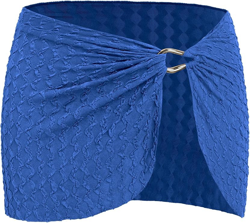 ZAFUL Sarong Coverups for Women Textured Beach Vacation Bathing Suit Cover Up Wrap Swim Bikini Mi... | Amazon (US)