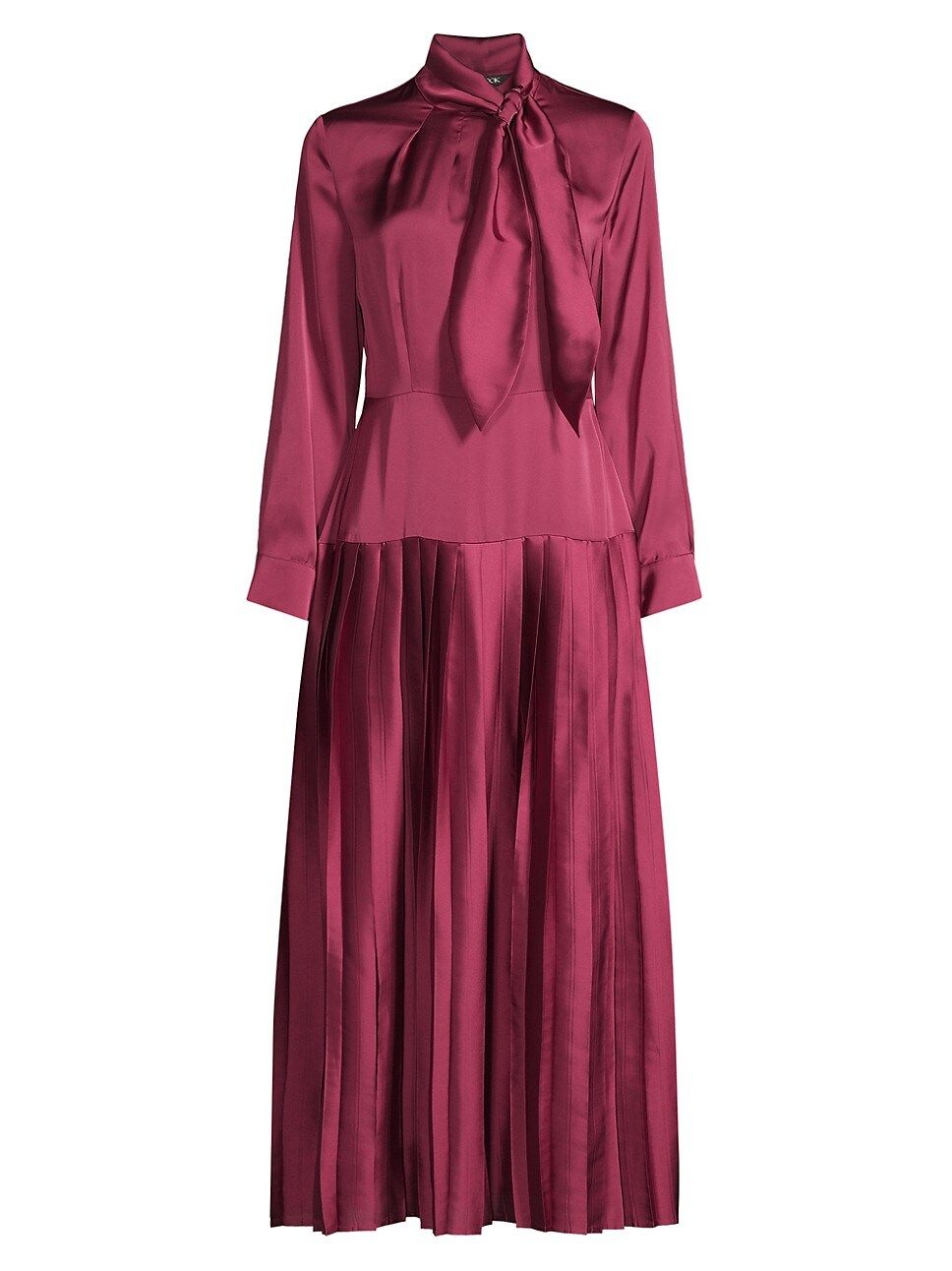 Pleated Tie-Neck Midi Dress | Saks Fifth Avenue