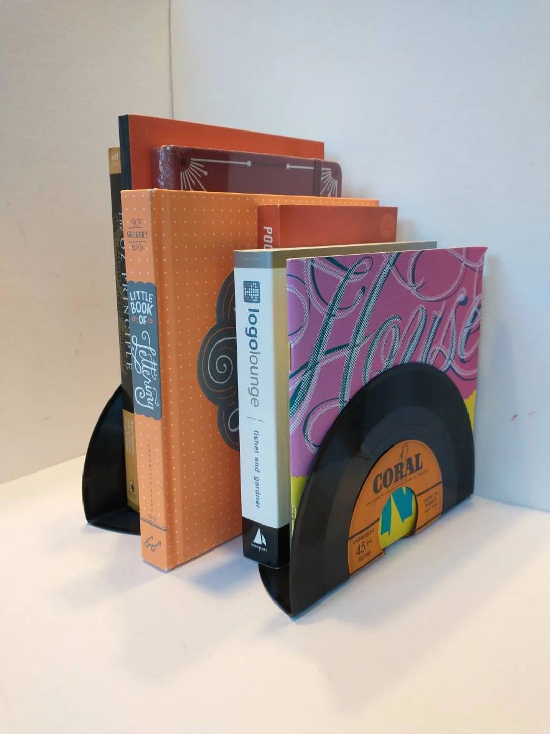 Vinyl Record Bookends, Smaller 45 Vinyl Record Bookends, Vintage Vinyl Records - Etsy | Etsy (US)