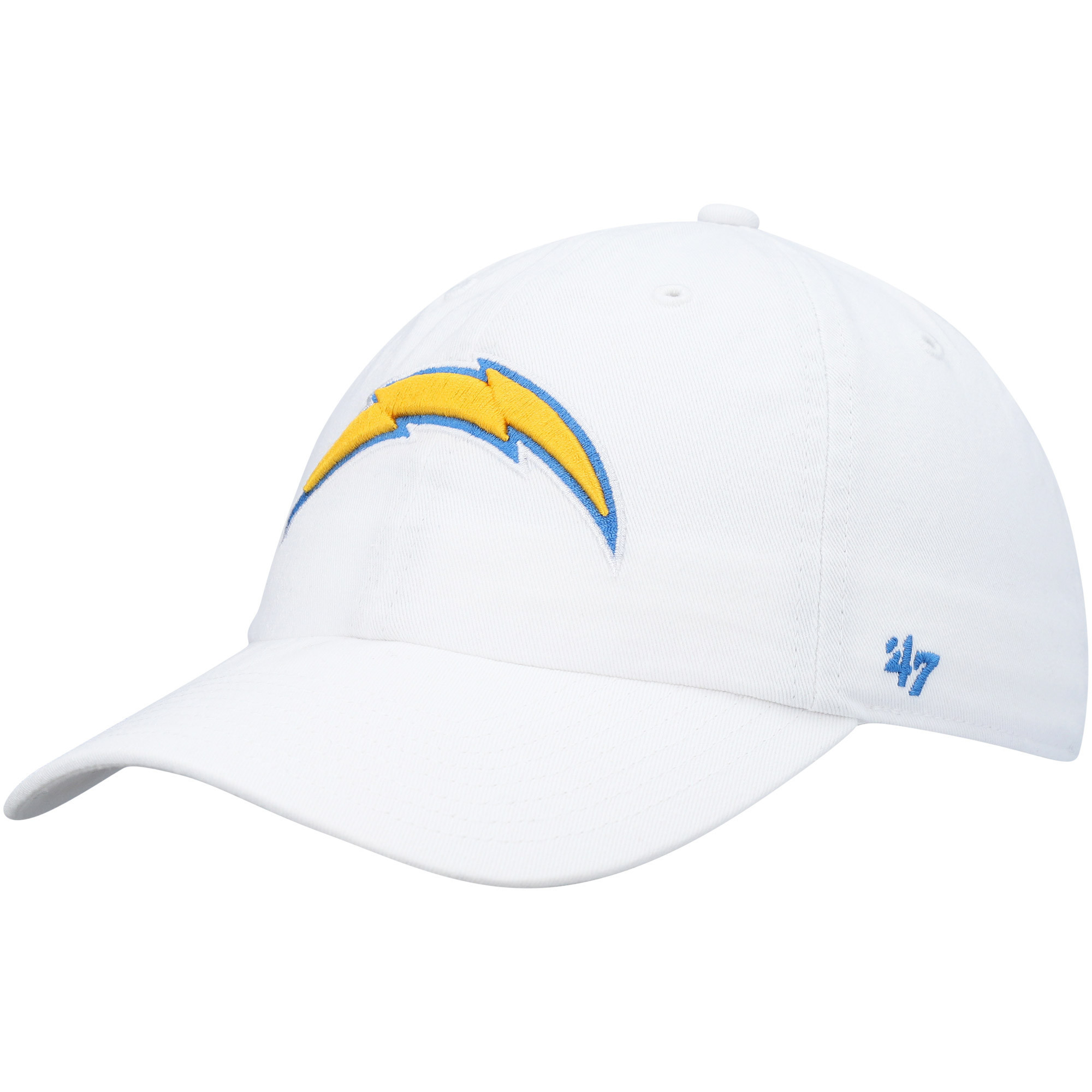 Men's '47 White Los Angeles Chargers Clean Up Adjustable Hat | Fanatics