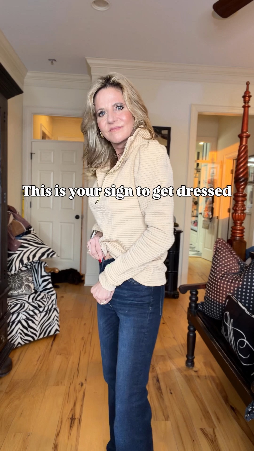 Just as easy as throwing on a pair of jeans, a cute top & a great belt!

#LTKgrwm #LTKootd #LTKOver40