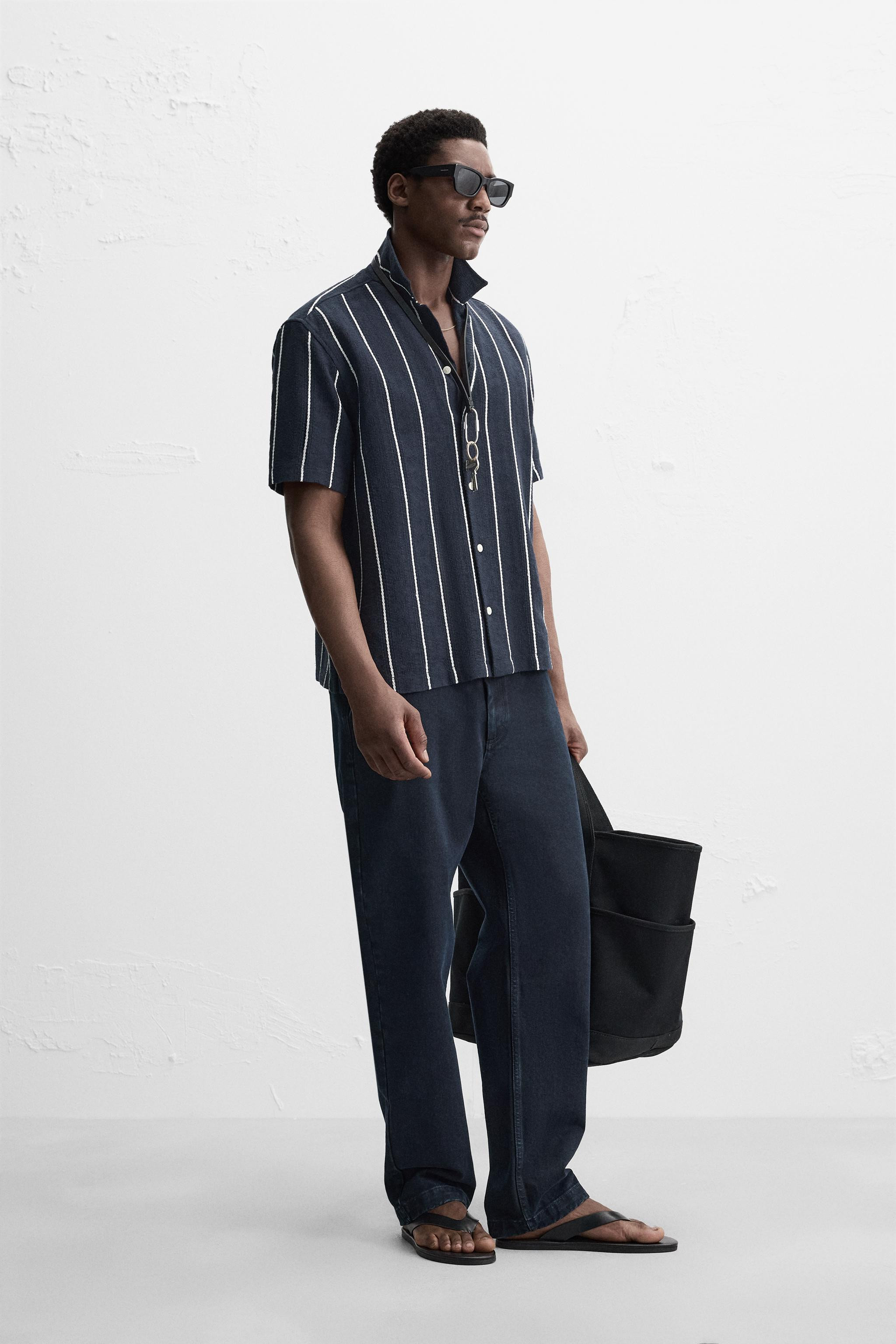 TEXTURED STRIPED SHIRT | Zara US