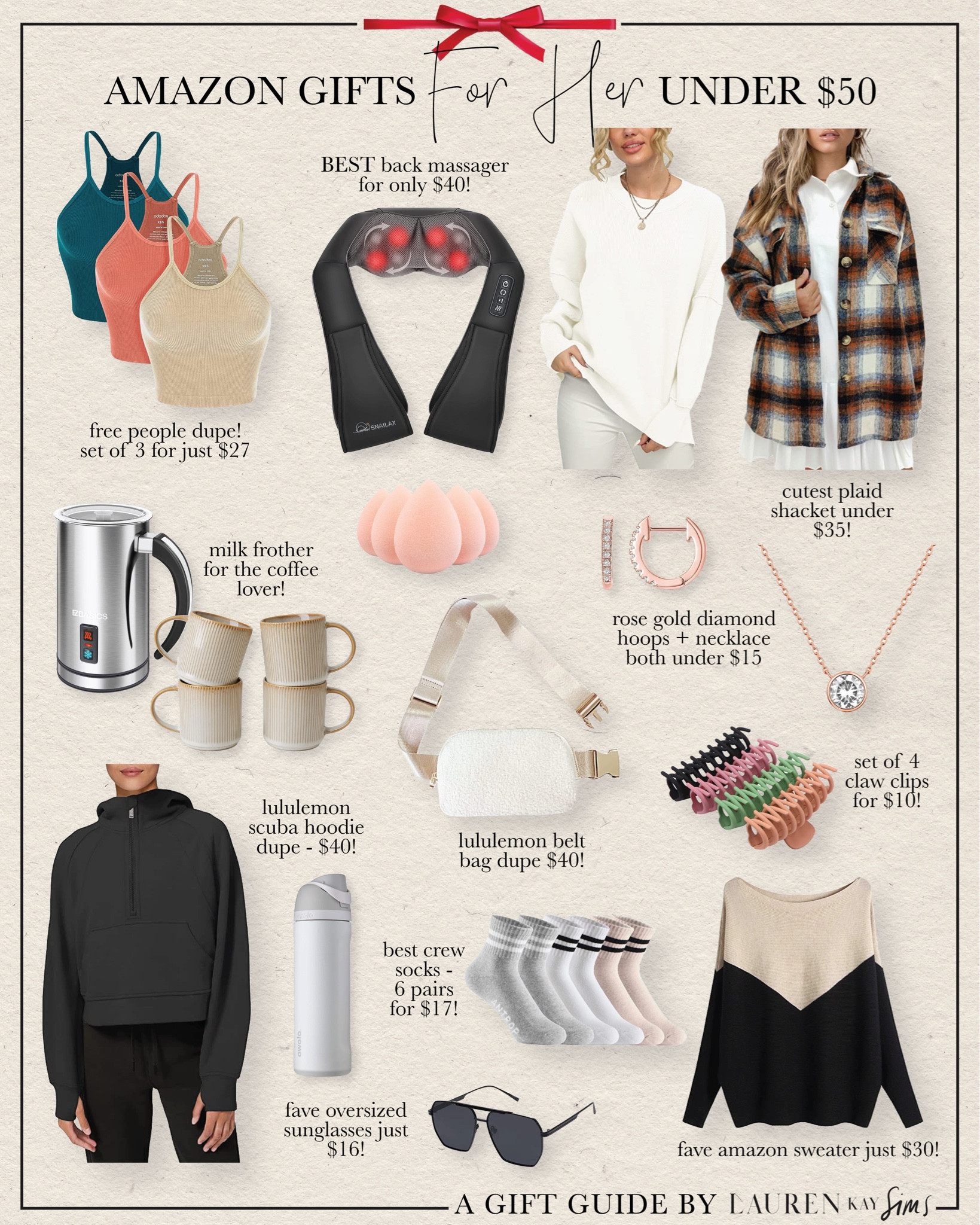 Amazon gifts for her under $50 🤍 #amazon #amazongifts 

#LTKHoliday #LTKGiftGuide #LTKunder50