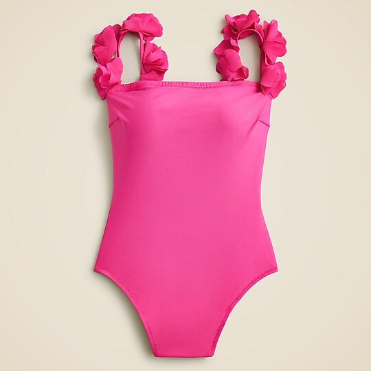 Flower-strap one-piece swimsuit | J. Crew US