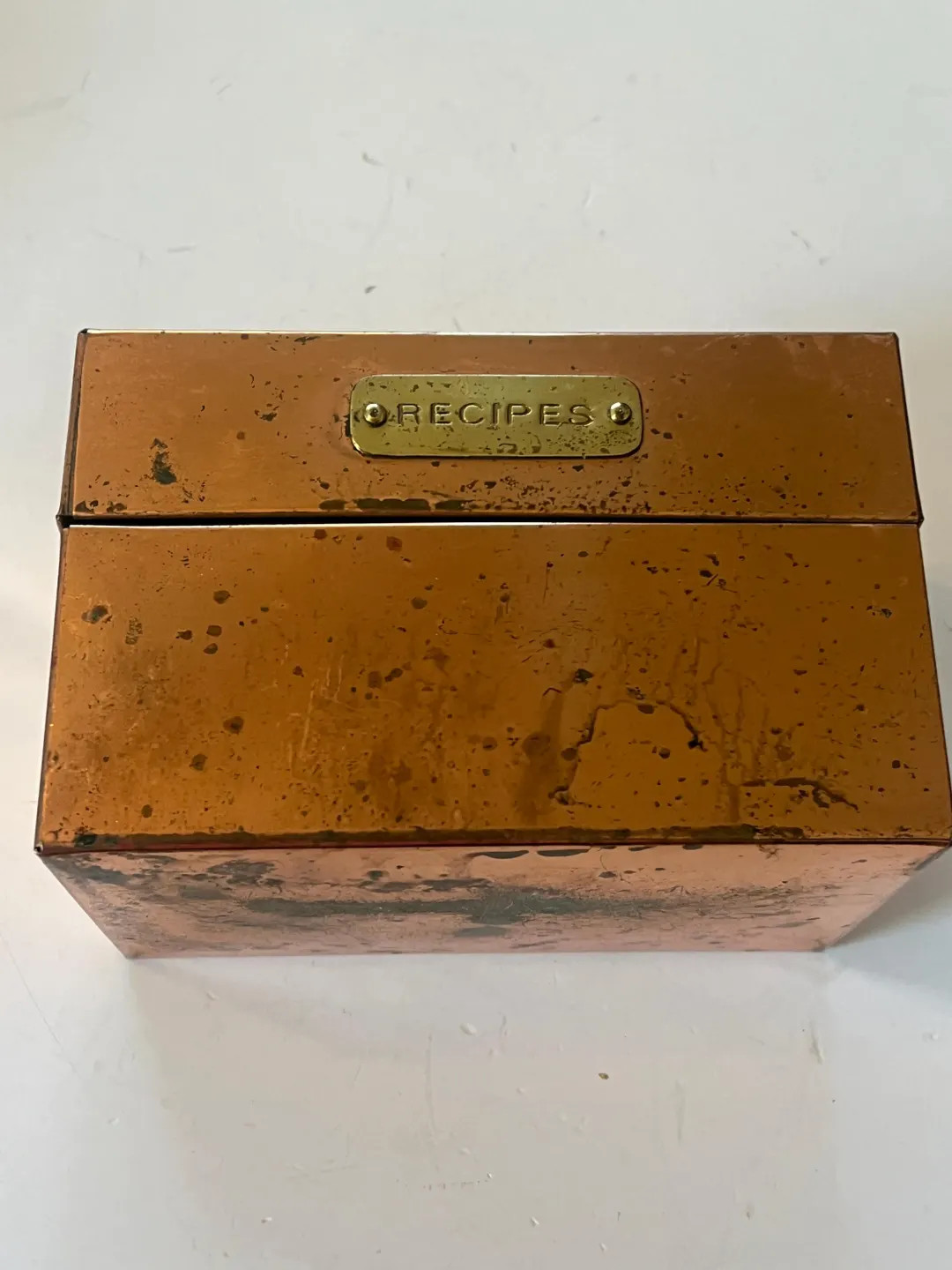 Vintage Copper Metal Recipe Box, Recipe Card Storage, Retto Kitchen Decor - Etsy | Etsy (US)