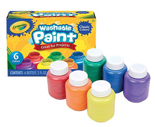 Crayola Washable Kids Paint, 6 Count, Kids At Home Activities, Painting Supplies, Gift, Assorted | Amazon (US)