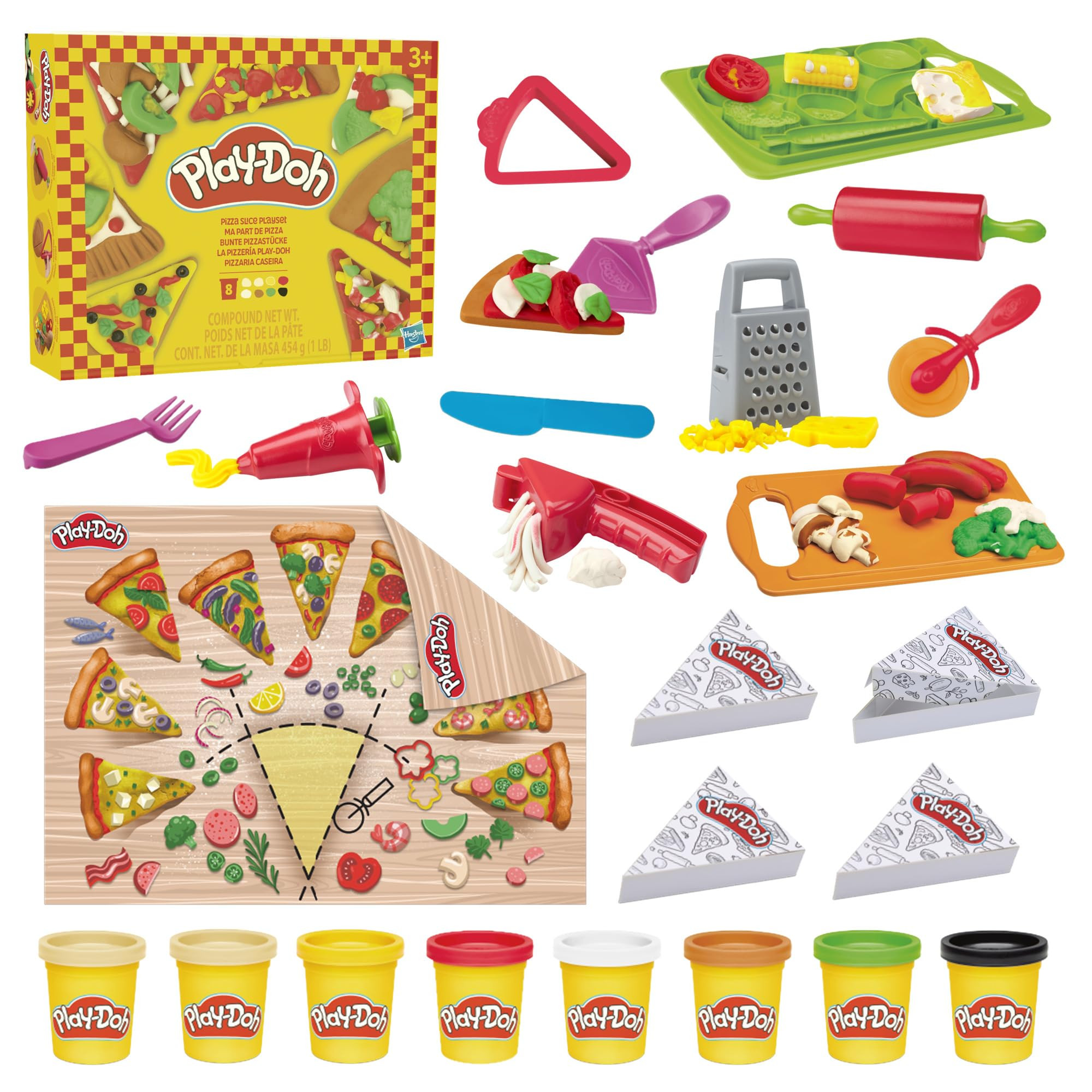 Play-Doh Pizza Slice Playset, Play Food Kitchen Toys for Kids, Arts & Crafts for Boys & Girls 3+ ... | Amazon (US)