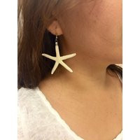 Natural Starfish Earring 1 1/2""~2"" Seashell Beach Lover Jewelry Handmade Sterling | Etsy (US)