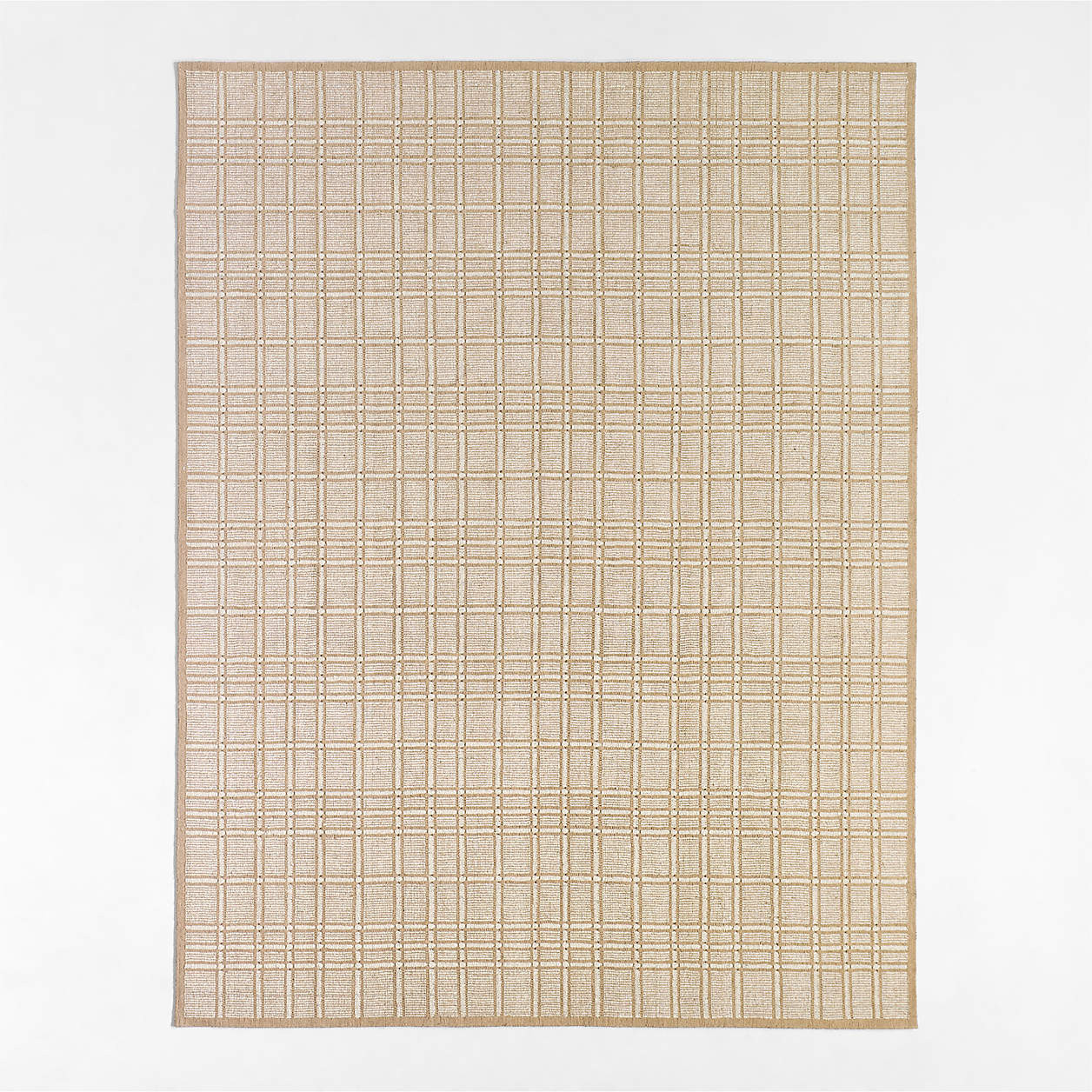 Copenhagen Jute Wool Blend Handwoven Plaid Ivory Rug Swatch 12"x18" | Crate & Barrel | Crate & Barrel