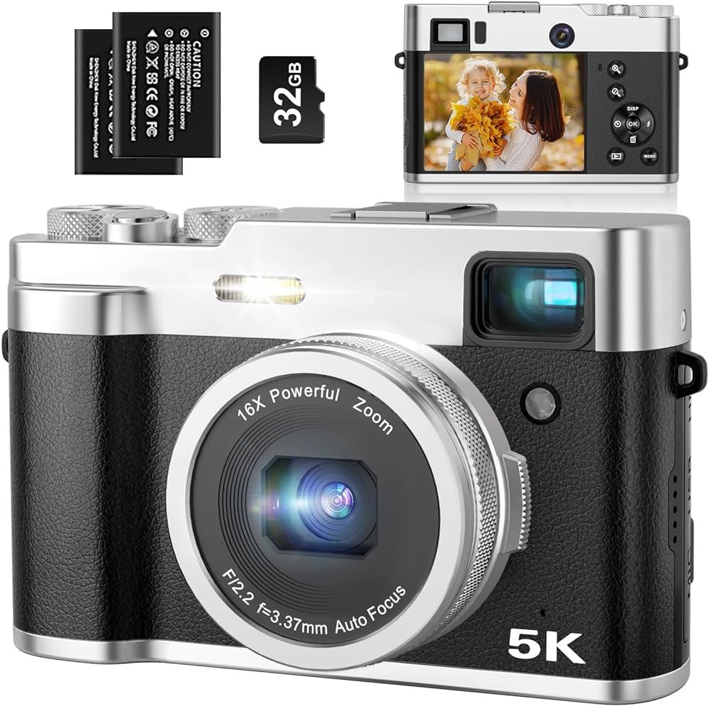 5K Digital Camera for Photography Autofocus 48MP Vlogging Camera for YouTube 16X Digital Zoom Poi... | Amazon (US)