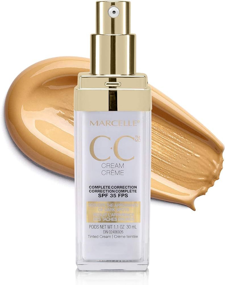 Marcelle CC Cream Complete Correction Tinted Cream SPF 35, Golden Glow, Universal Shade, Skin Enh... | Amazon (US)