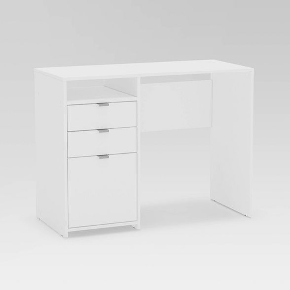 Bristol 3 Drawer Writing Desk with Shelf White - Chique | Target