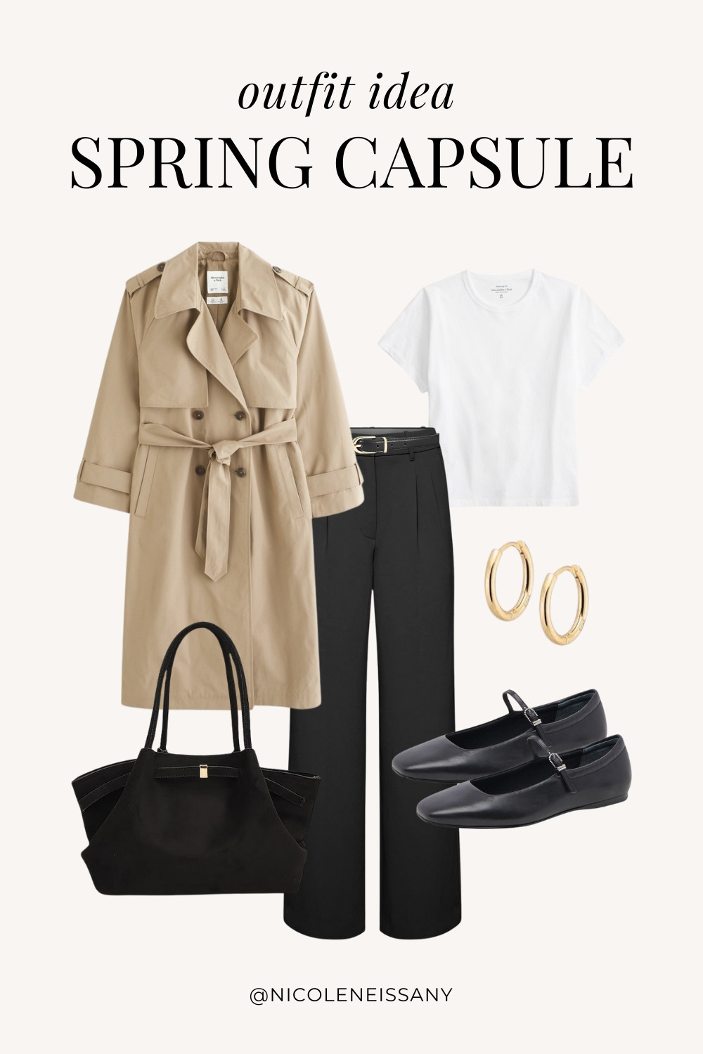 Spring outfit idea featuring my 2025 Spring Capsule Wardrobe staples | casual spring outfit, spring brunch outfit, spring date night outfit, spring date outfit, elevated casual spring outfit, spring work outfit, spring office outfit, casual spring outfit idea, spring outfits, spring shoes, 2025 spring trends, 2025 spring fashion trends, neutral capsule wardrobe, minimalist capsule wardrobe | trench coat, spring jacket, spring coat, spring outerwear, basic tee, t-shirt, tailored pants, tote bag, spring bag trends, ballet flats, spring shoes, spring shoe trends, gold hoop earings

#LTKSpring #LTKPetite #LTKTravel #LTKSaleAlert #LTKShoeCrush #LTKWorkwear #LTKFindsUnder100 #LTKStyleTip #LTKFindsUnder50 #LTKSeasonal 

 
