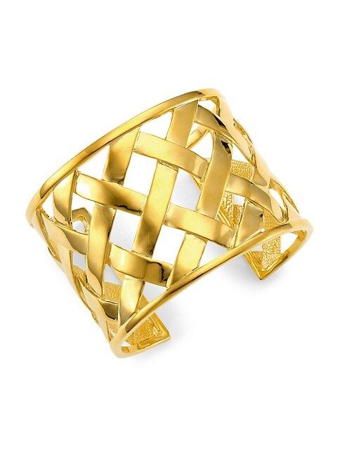 22K Polished Goldplated Basketweave Cuff Bracelet | Saks Fifth Avenue