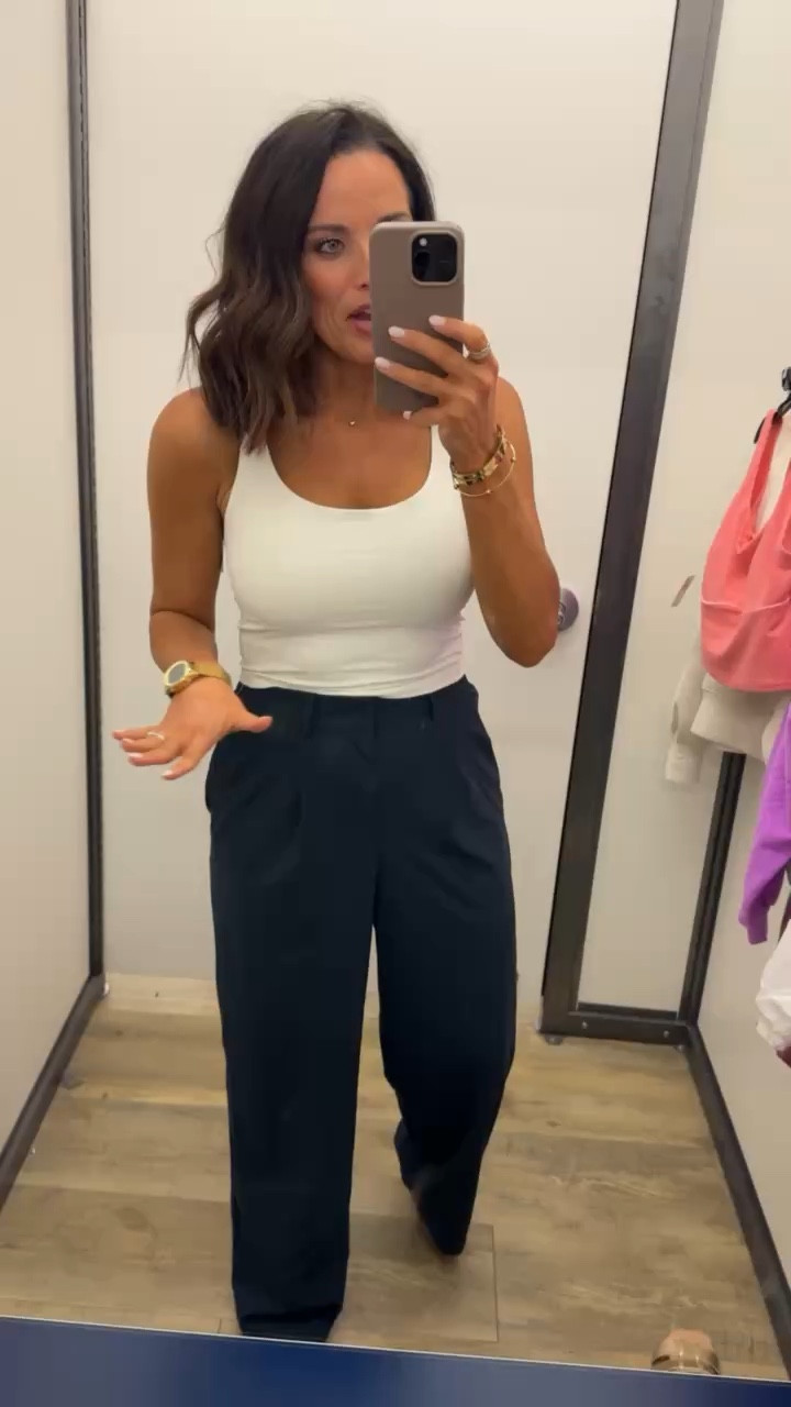 These Old Navy athletic trouser pants are the BEST Lulu look for less 🙌🏼

If you love that elevated athleisure vibe but don’t want to pay Lululemon prices, these are such a good dupe. They have that sleek trouser silhouette with athletic stretch fabric — comfy enough for everyday but polished enough to dress up.

Navy color (so versatile)
High rise fit
Athletic stretch material
Perfect length for 5’3” — no hemming needed 🙌🏼

They’re so good for:
• school drop off
• casual office outfits
• travel days
• running errands but still looking put together

Wearing my true size.

#LTKOver40 #LTKPetite #LTKmomlife