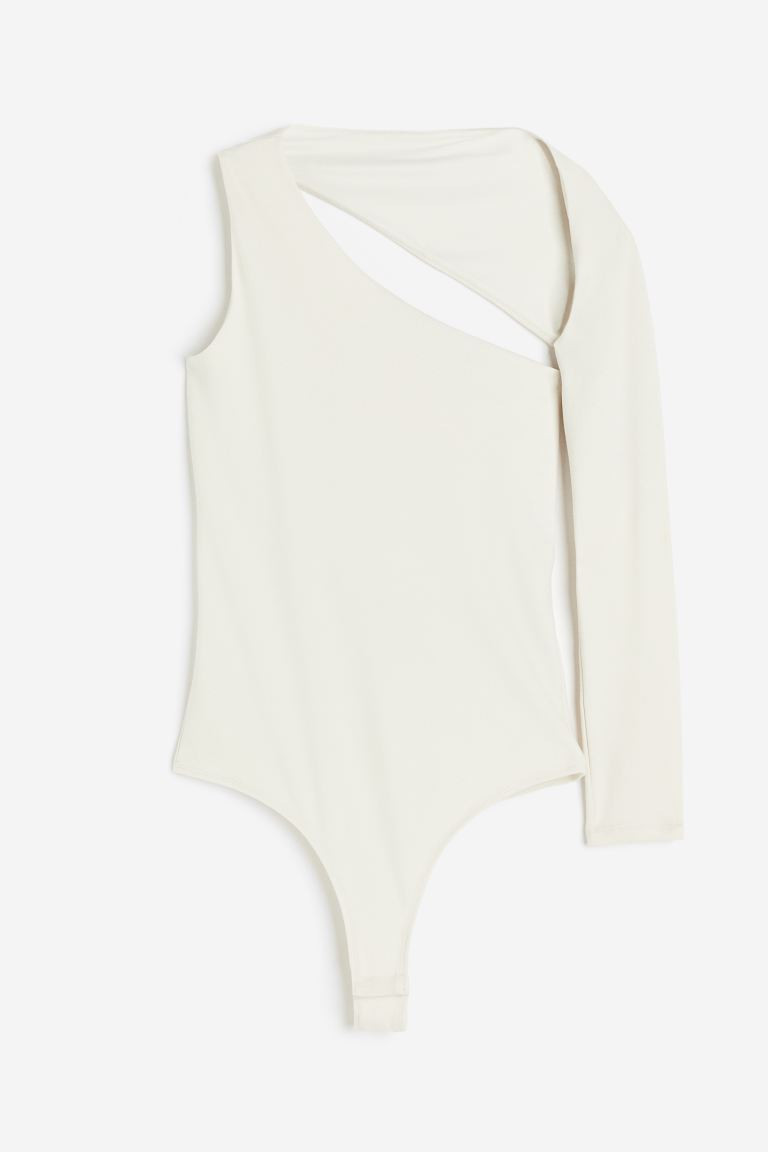 Asymmetric thong body - Cream - Ladies | H&M GB | H&M (UK, MY, IN, SG, PH, TW, HK)