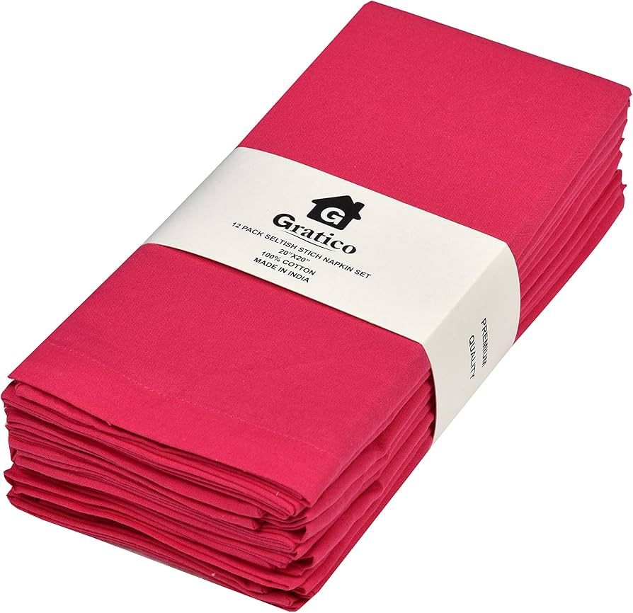 [20x20] Cloth Napkins Set of 12 Cotton, Dinner Napkins Cloth Washable, Plain Premium Over Sized P... | Amazon (CA)