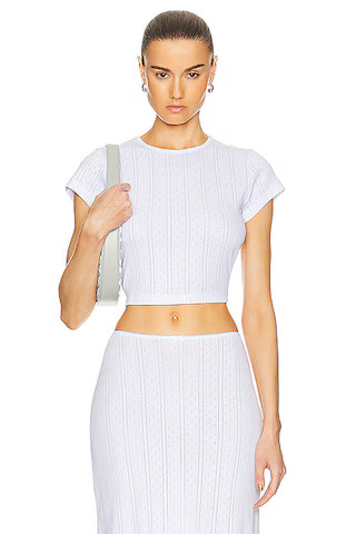 The Cropped Baby Tee in White | FWRD 