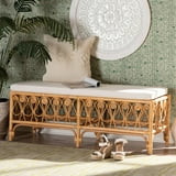 bali & pari Ibiza Modern bohemian Natural Brown Rattan Bench | Walmart (US)