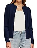 GRACE KARIN Women's Crewneck Button Down White Cardigan Lightweight Long Sleeve Soft Knit Cardiga... | Amazon (US)
