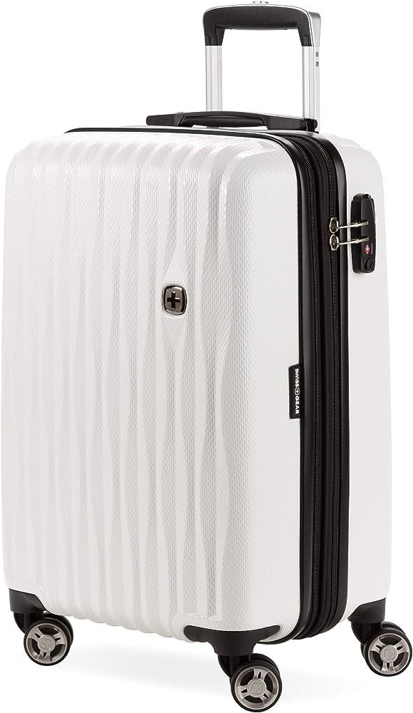 SwissGear 7272 Energie Expandable Hard-Sided Luggage With Spinner Wheels & TSA Lock, White, 27” | Amazon (US)