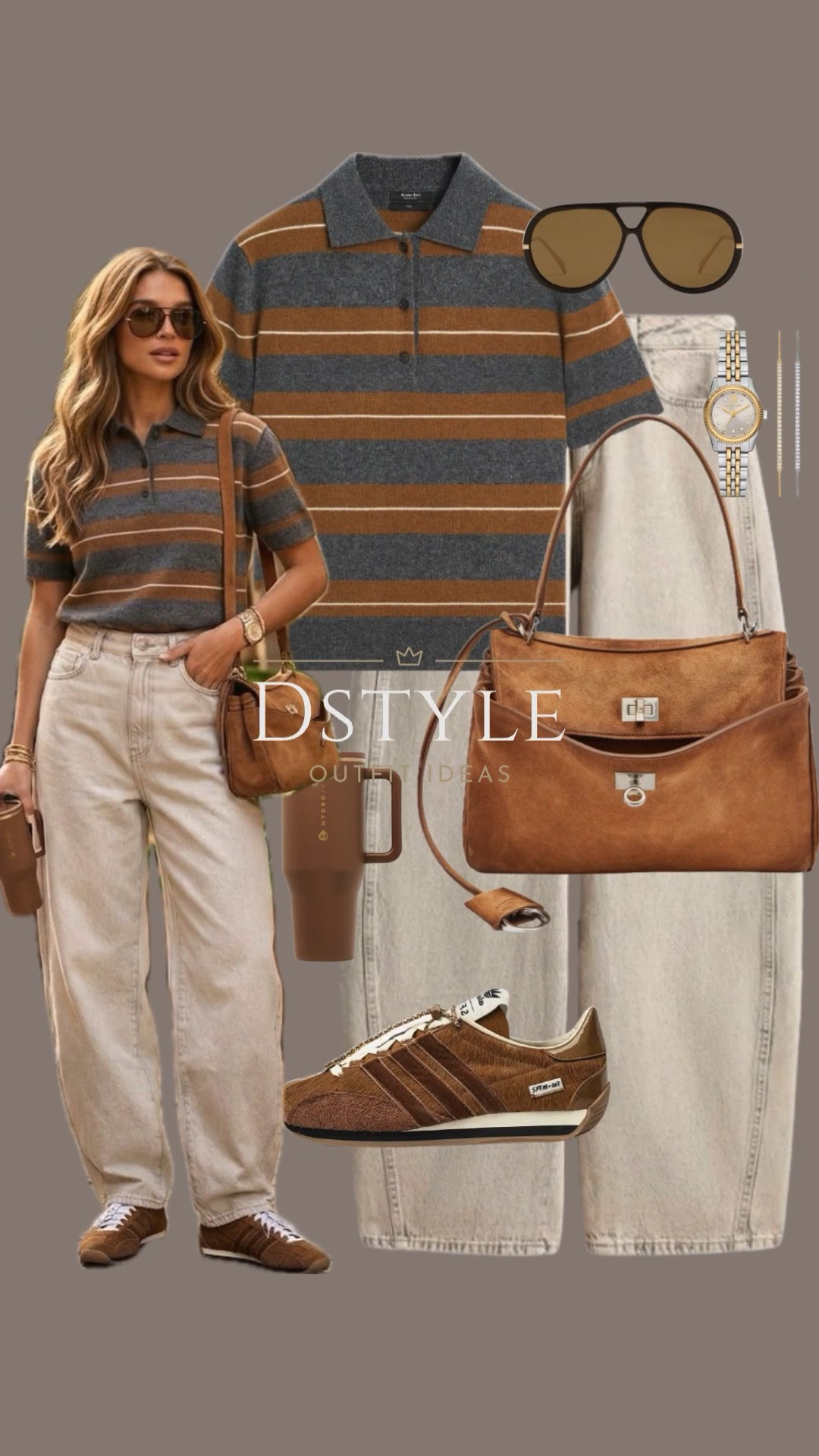 Neutral sporty polish ☕ Short-sleeve knit polo styled with light beige denim and suede accents. Perfect transitional outfit! 
#NeutralOutfit #RugbyShirt #MinimalStyle #CasualLook

#LTKootd