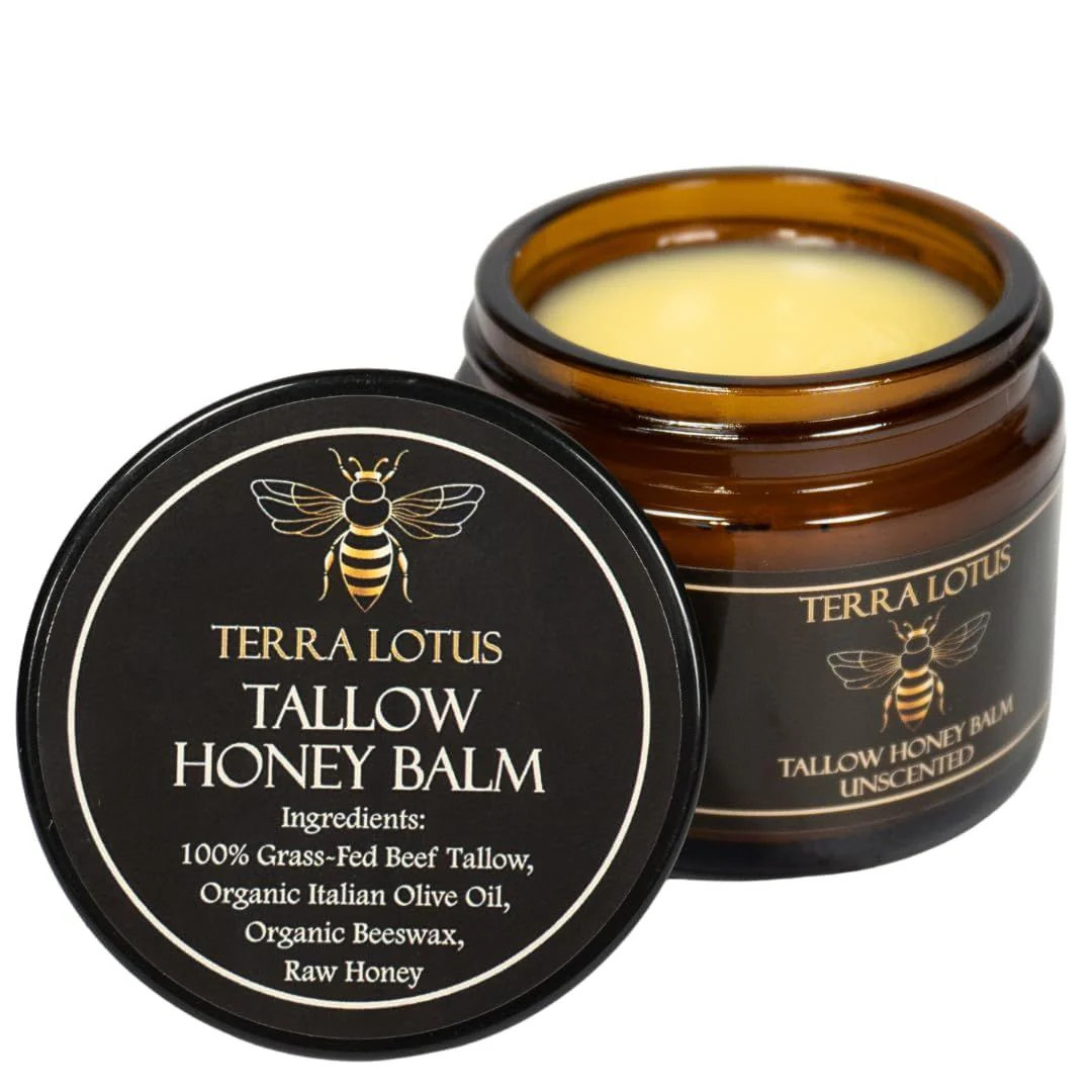 Organic Grass-Fed Beef Tallow Balm with Raw Honey - Moisturizing Cream for Soft, Smooth Skin - Handmade All-Natural Moisturizer (2 Oz, Lavender) | Shop Simon