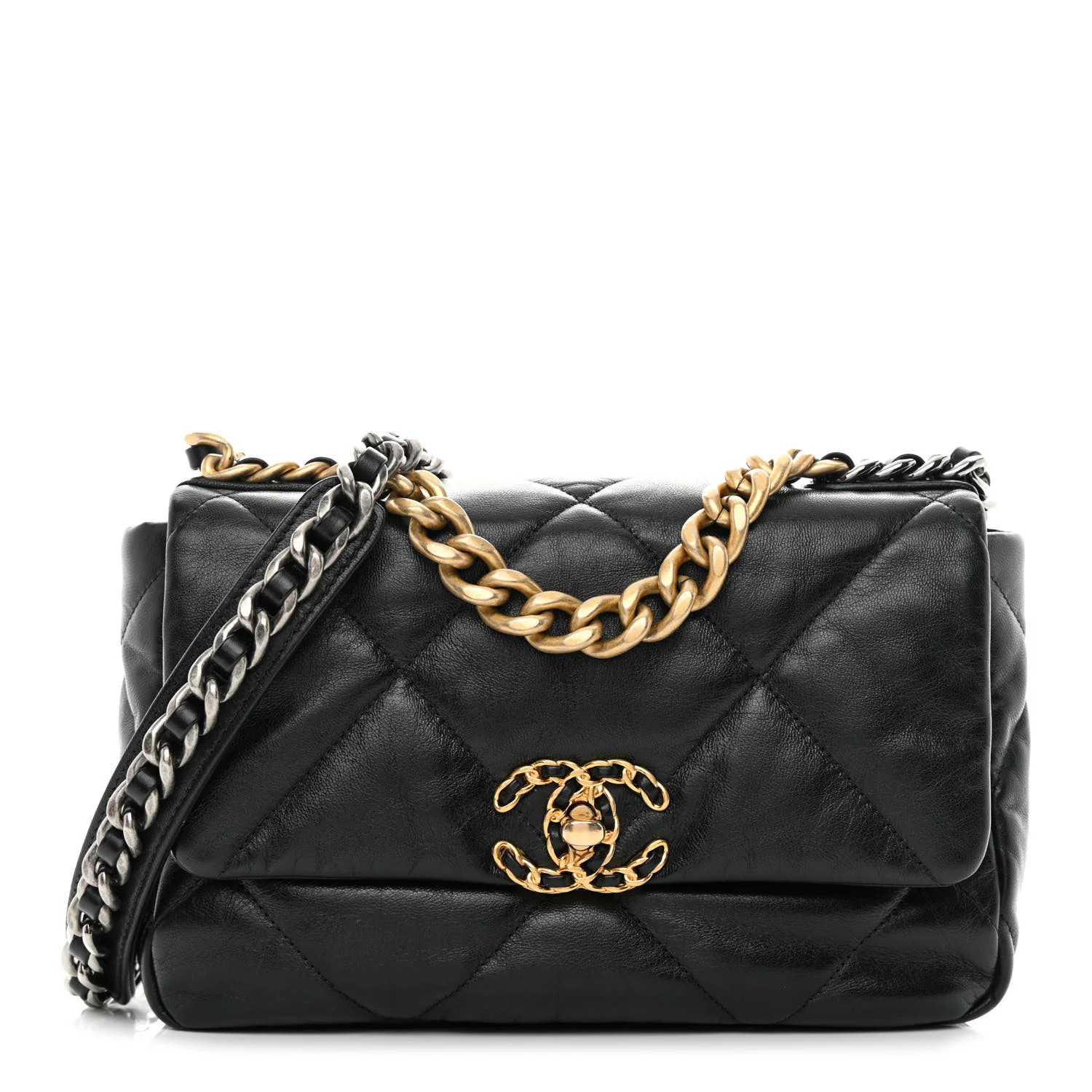 Goatskin Quilted Medium Chanel 19 Flap Black | FASHIONPHILE (US)