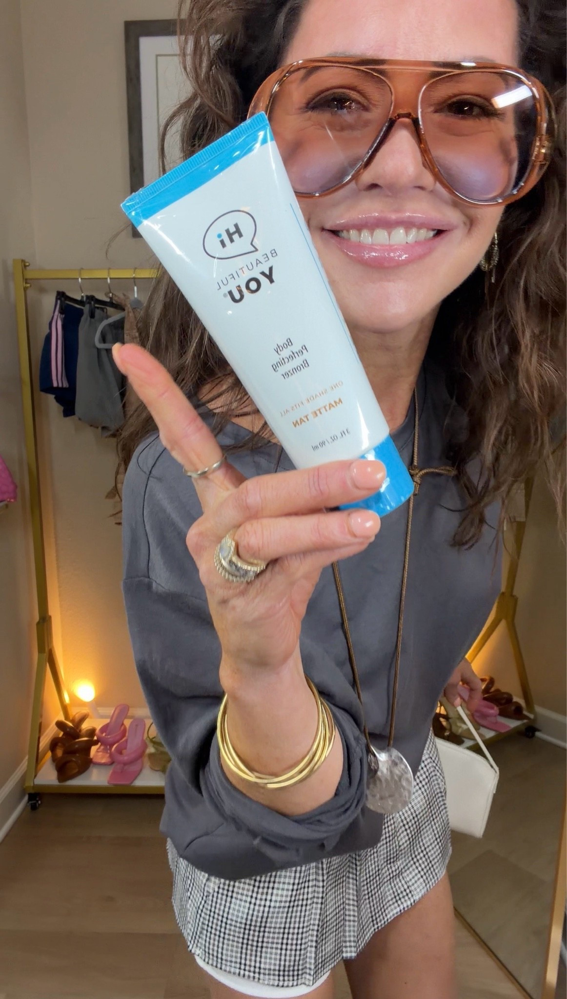 My favorite immediate self tanner plus body perfecter! And bonus….theyre coming out with a glitter for summer! Stay tuned! I promise, you’ll love this product! I am wearing on my legs here! @hibeautifulyou

#LTKgrwm #LTKSeasonal #LTKBeauty