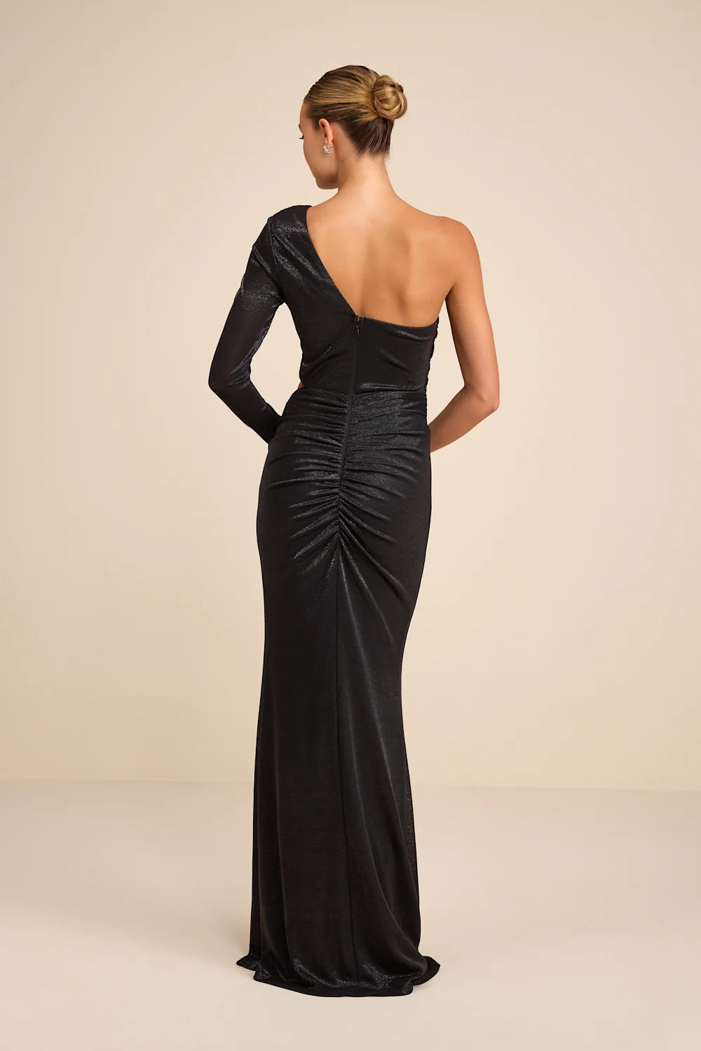 Demaria Black Slinky Knit Cutout One-Shoulder Mermaid Maxi Dress | Lulus