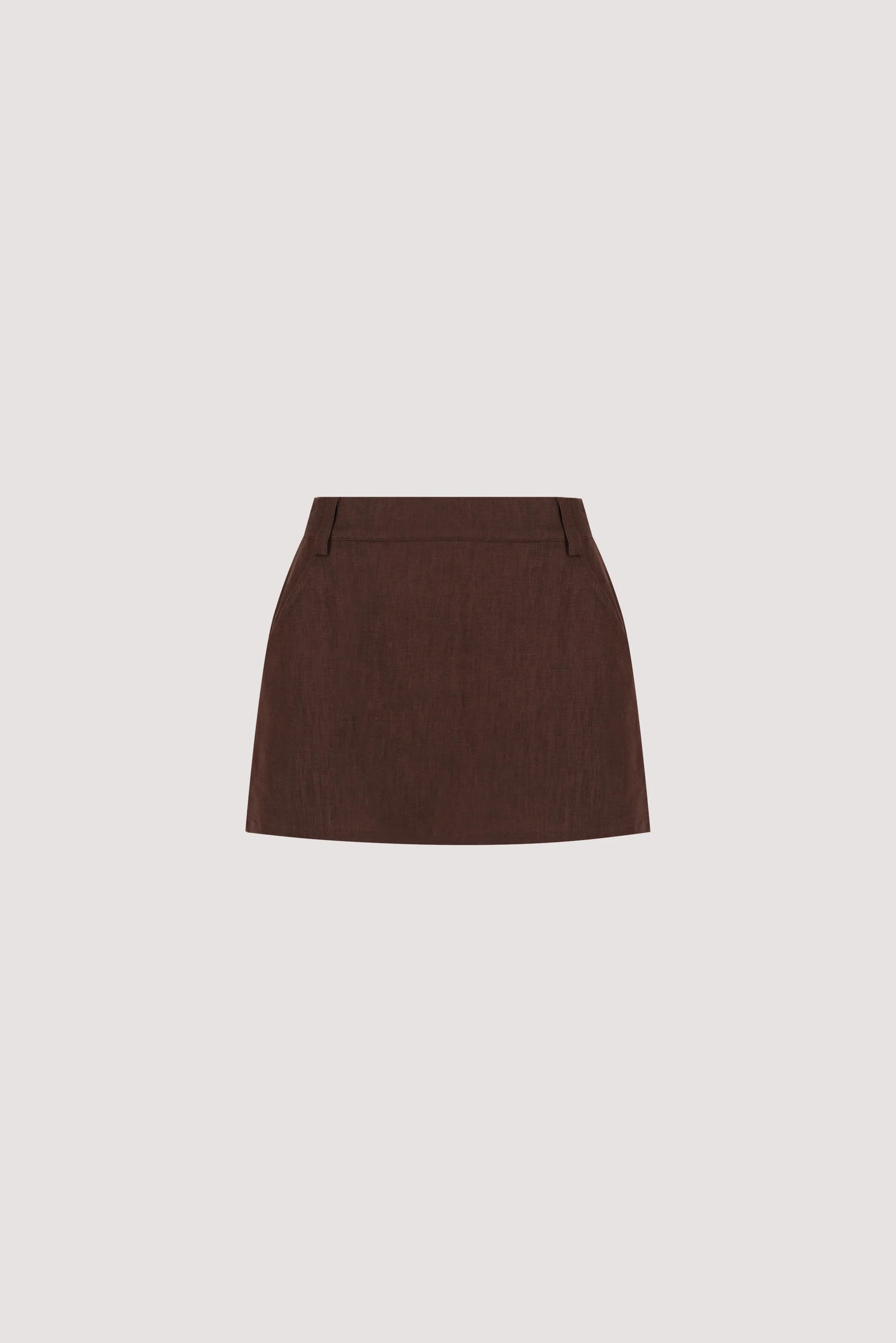 EVIE COCOA LINEN SKORT | DISSH