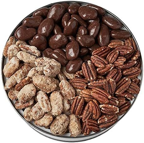 Heaton Pecans Three-Way Gift Tin - Oven Roasted/Salted Pecans, Praline Pecans, and Chocolate Cove... | Amazon (US)