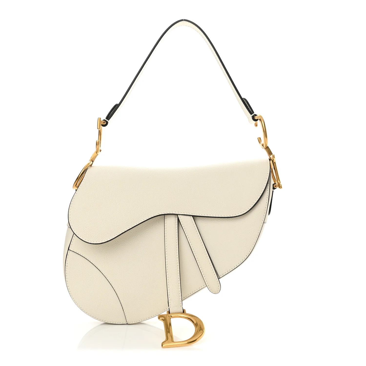 Grained Calfskin Saddle Bag White | FASHIONPHILE (US)