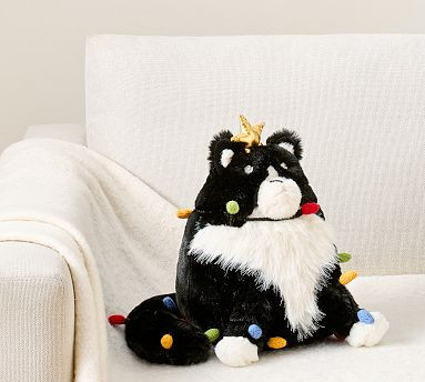 Gerald The Cat With Lights Shaped Pillow | Pottery Barn (US)