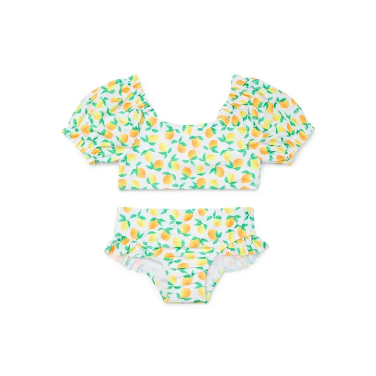 Wonder Nation Baby and Toddler Girls Bikini Top and Bottom Set, 2-pcs, Sizes 12M-5T, Multicolor | Walmart (US)