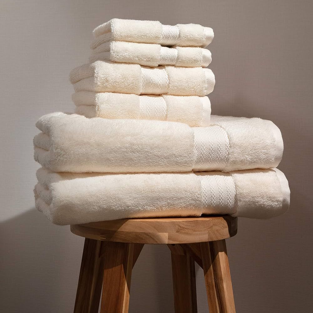 100% Organic Cotton Bath Towel Set | Bathroom Luxury Towel Set of 6 | GOTS Certified | Hotel Prem... | Amazon (US)