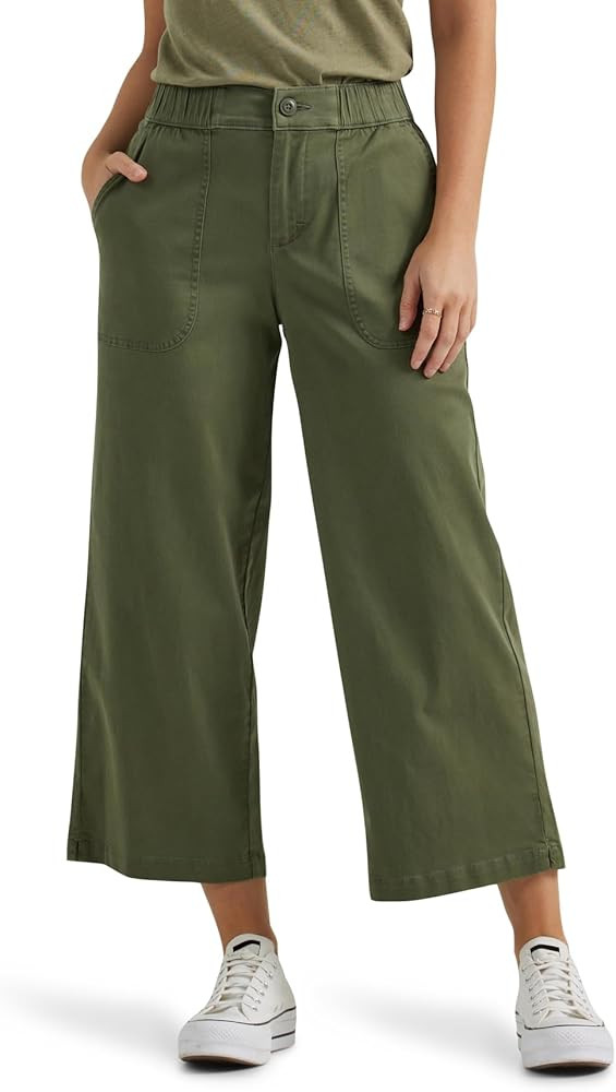 Lee Women's Ultra Lux Comfort Wide Leg Utility Crop Capri Pant | Amazon (US)