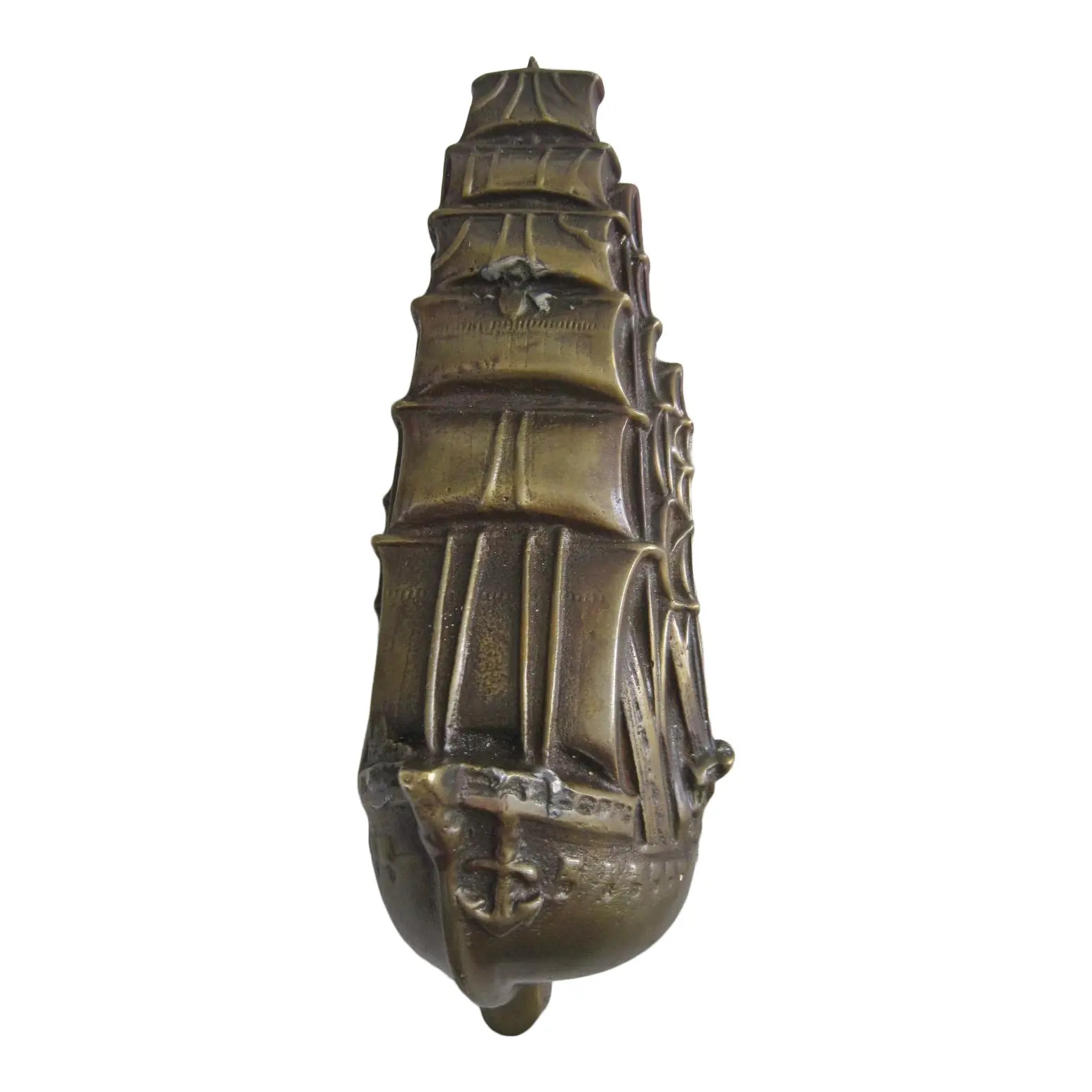 1940s Nautical Brass Galleon Door Knocker | Chairish