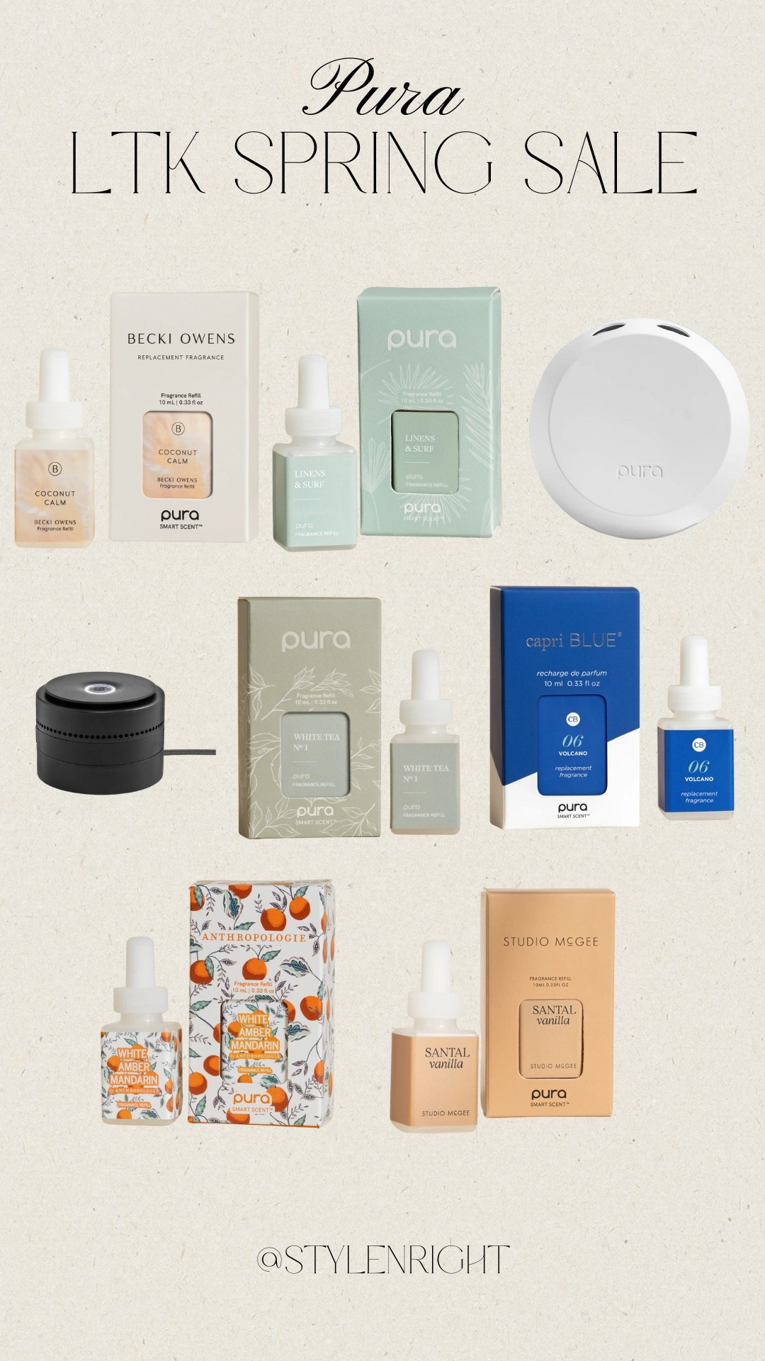 LTK Spring Sale: Pura
Make sure to shop through the LTK app for the exclusive code!! 

LTK spring sale, sale alert, Pura, home, home finds, home essentials, diffuser, home fragrances, air oils, essential oils 



#LTKHome #LTKStyleTip #LTKSpringSale