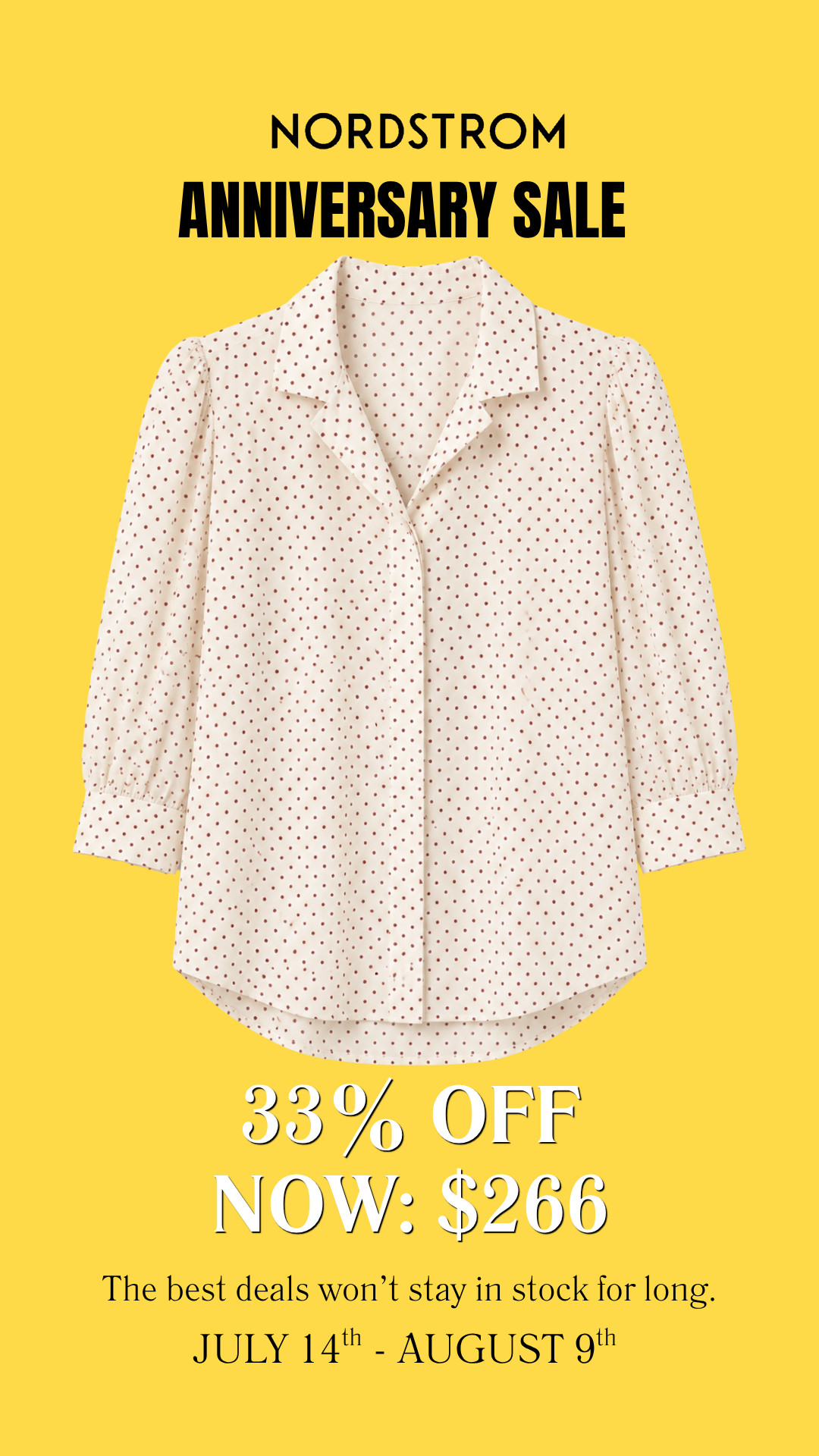 This polka dot blouse is a timeless wardrobe staple and one of my favorite Nordstrom Anniversary Sale finds. The classic print, polished collar, and easy silhouette make it perfect for work, weekends, or layering under a blazer. At 33% off, it’s a piece you’ll wear for years.

👩‍💻 LTK PRO TIPS
❤️ Heart = Support my posts ;-)
🔖 Save = Get sale & restock alerts for the things you love!
📋 Lists = Keep favorites organized (List ideas: Christmas, Birthdays, and Vacations!)
📲 Share = Send lists and products to a friend (or your daughters like me).
💬 Comment = Ask me anything, and I’ll answer. ;-) 

 #LTKootd #LTKOver40 #LTKSaleAlert