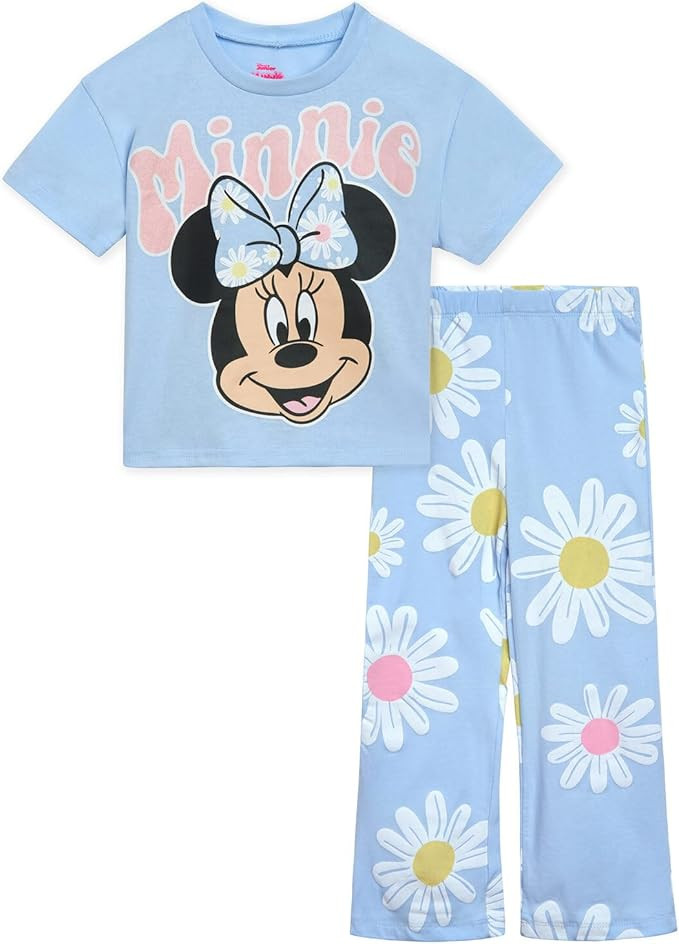 Disney Minnie Mouse Cotton T-Shirt and Leggings Outfit Set for Girls - Infant to Big Kid Sizes (1... | Amazon (US)