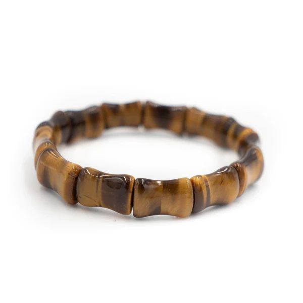 Bamboo Beach Bangle, Tigers Eye | Hazen & Co