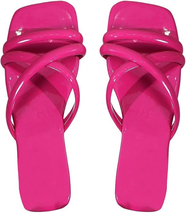 GORGLITTER Women's Criss Cross Strappy Flat Sandals Square Open Toe Dressy Summer Vacation 2025 S... | Amazon (US)