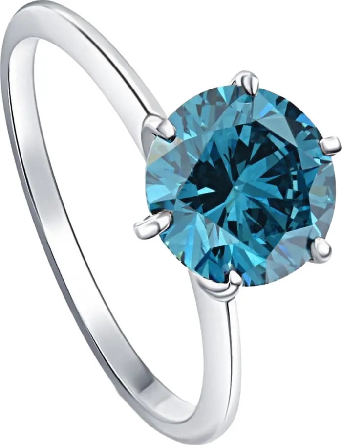 Bliss Diamond 2Ct Blue Diamond Solitaire Engagement Ring in 14k or Gold Lab Grown | Nordstrom | Nordstrom