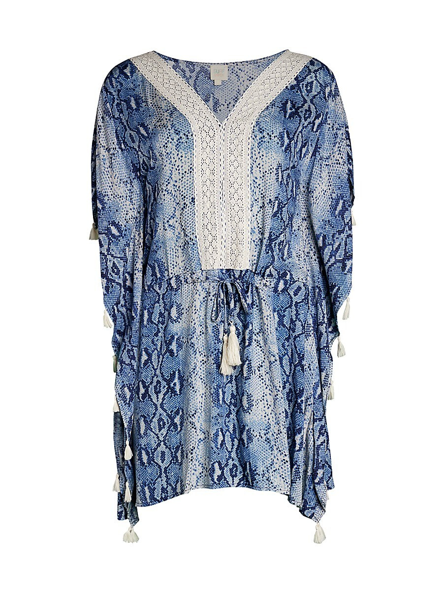Surf Gypsy Women's Snake-Print Beach Coverup - Blue Snake Print - Size M | Saks Fifth Avenue OFF 5TH
