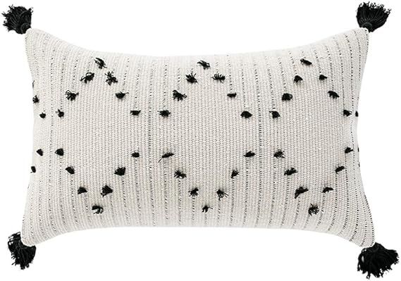 Sungea Farmhouse Black and White Lumbar Pillow Cover, 12 x 20 Decorative Throw Pillow Case Tribal... | Amazon (US)