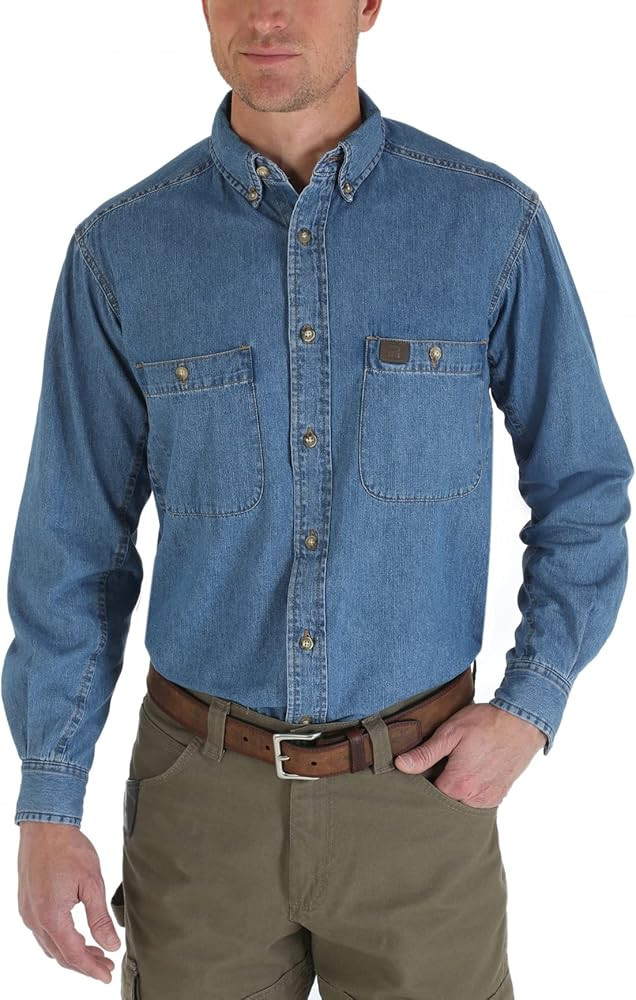 Wrangler Mens Riggs Workwear Logger Twill Long Sleeve Workshirt | Amazon (US)