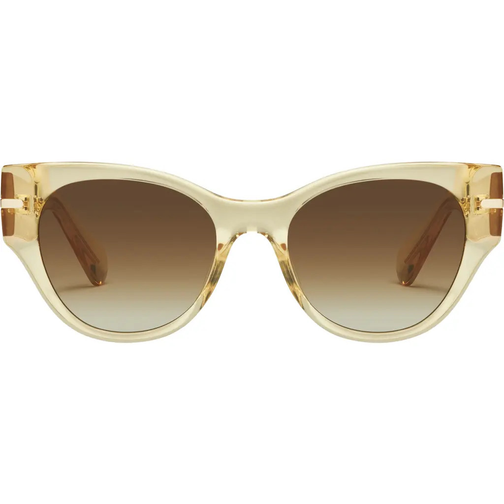 QUAY Chit Chat 53mm Cat Eye Sunglasses in Daffodil/Brown at Nordstrom Rack | Nordstrom Rack